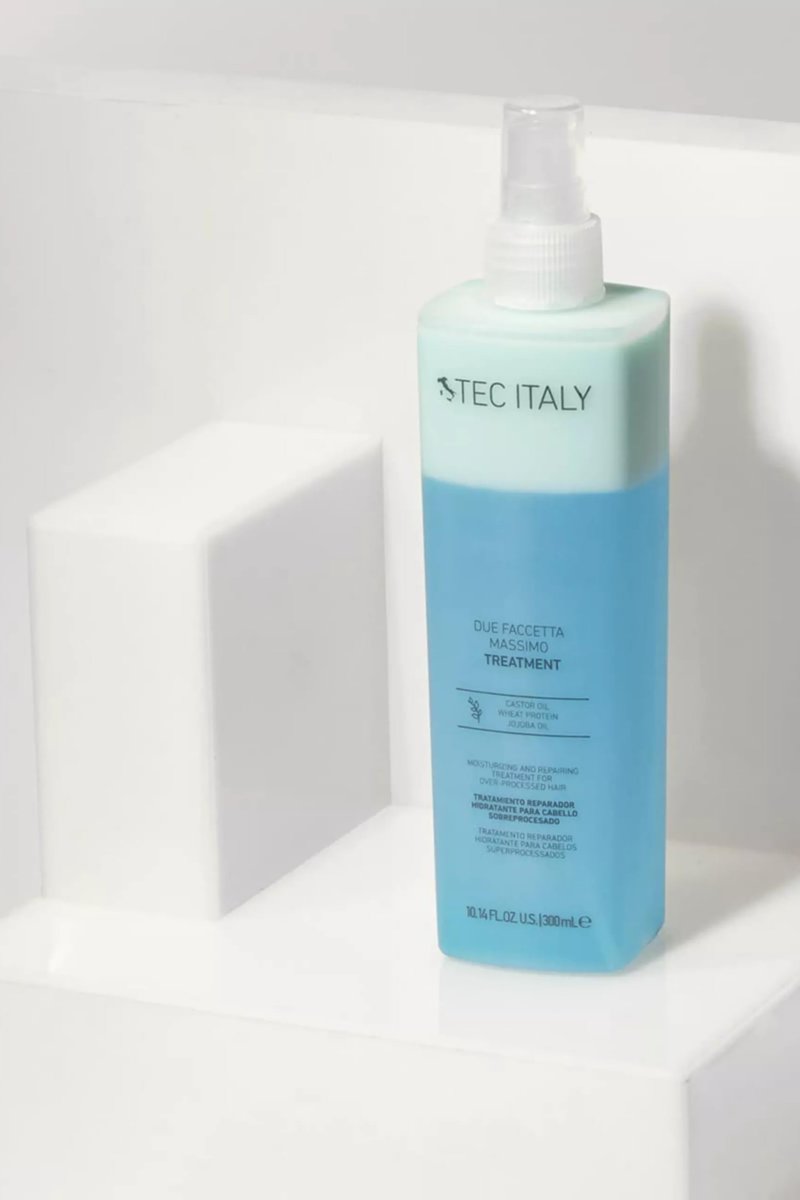 Tec Italy Due Faccetta Massimo Leave-In Treatment for Overprocessed Hair – UV Protection, Frizz Control & Deep Hydration, 10.14 fl oz Avelisse