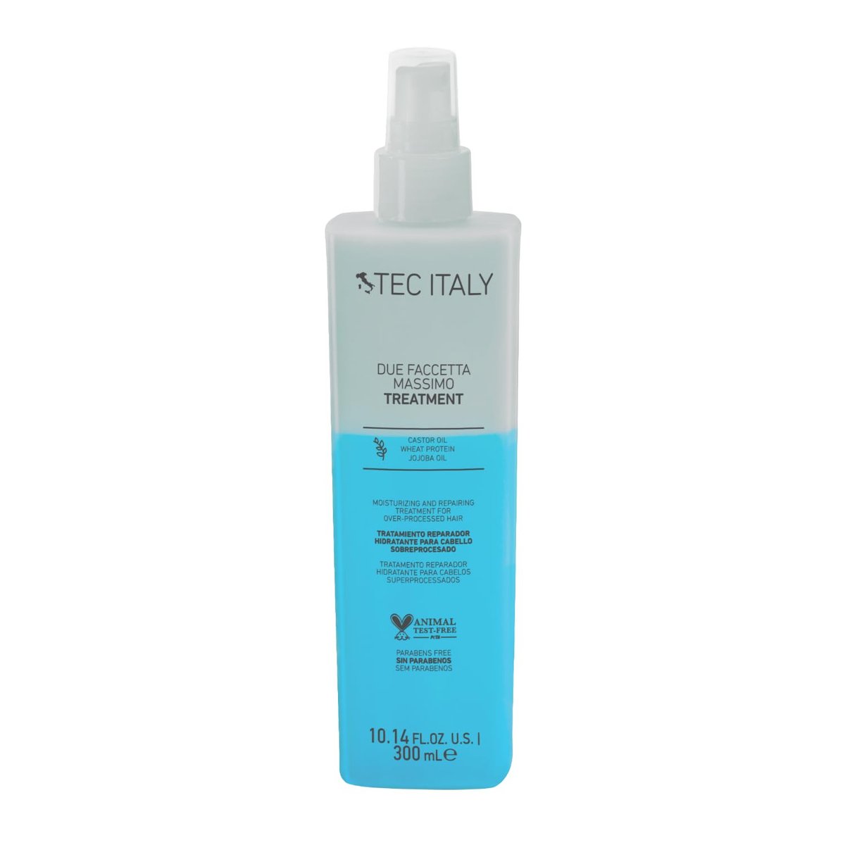 Tec Italy Due Faccetta Massimo Leave-In Treatment for Overprocessed Hair – UV Protection, Frizz Control & Deep Hydration, 10.14 fl oz Avelisse