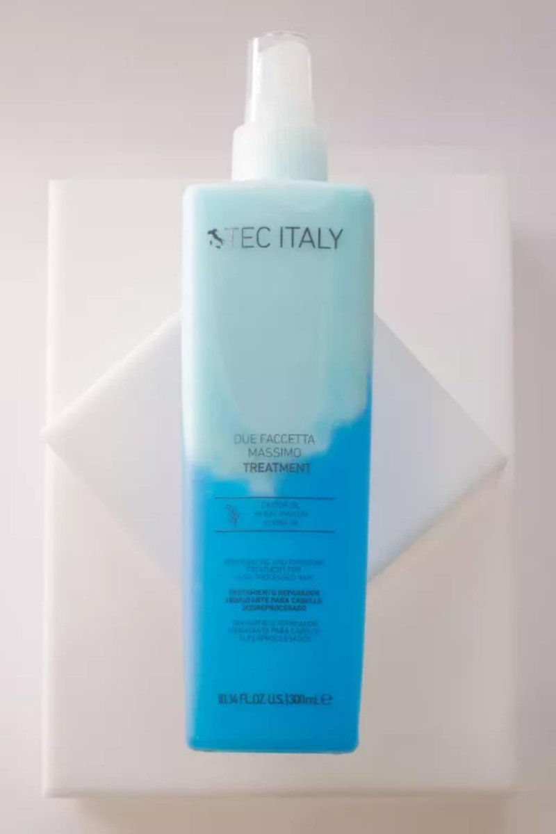 Tec Italy Due Faccetta Massimo Leave-In Treatment for Overprocessed Hair – UV Protection, Frizz Control & Deep Hydration, 10.14 fl oz Avelisse