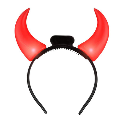 FlashingBlinkyLights Large Red Devil Horns Light Up Headband – LED Costume Headwear Avelisse