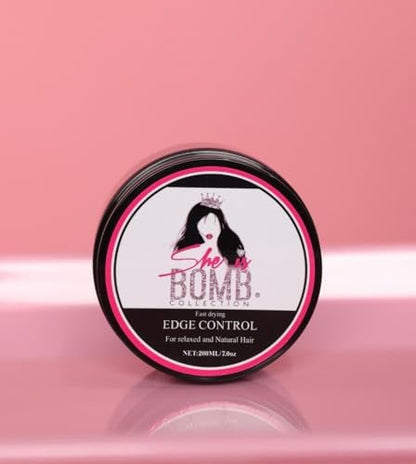 she is bomb collection Edge Control - Strong Hold, Flake-Free Styling, 7 oz Avelisse