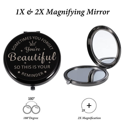 Personalized Compact Mirror Valentine Gift for Women - XPENMULBOJA Metal Pocket Mirror for Daughter, Sister, Friends