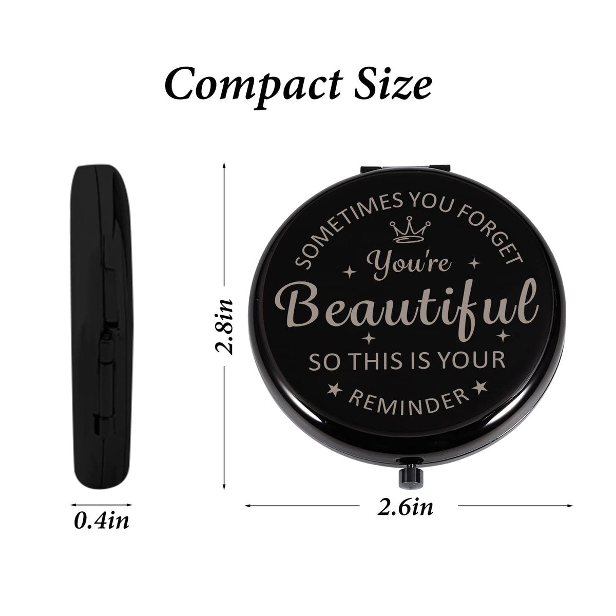 Personalized Compact Mirror Valentine Gift for Women - XPENMULBOJA Metal Pocket Mirror for Daughter, Sister, Friends - görsel 3
