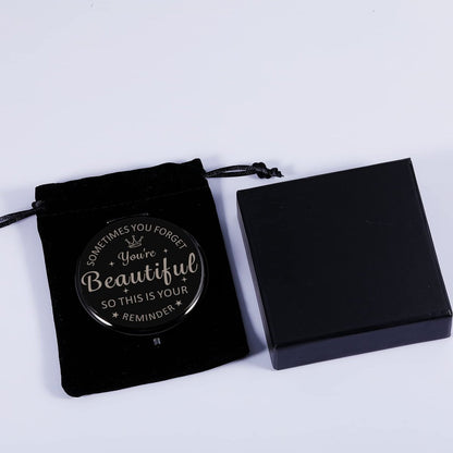 Personalized Compact Mirror Valentine Gift for Women - XPENMULBOJA Metal Pocket Mirror for Daughter, Sister, Friends