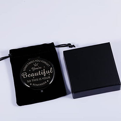 Personalized Compact Mirror Valentine Gift for Women - XPENMULBOJA Metal Pocket Mirror for Daughter, Sister, Friends