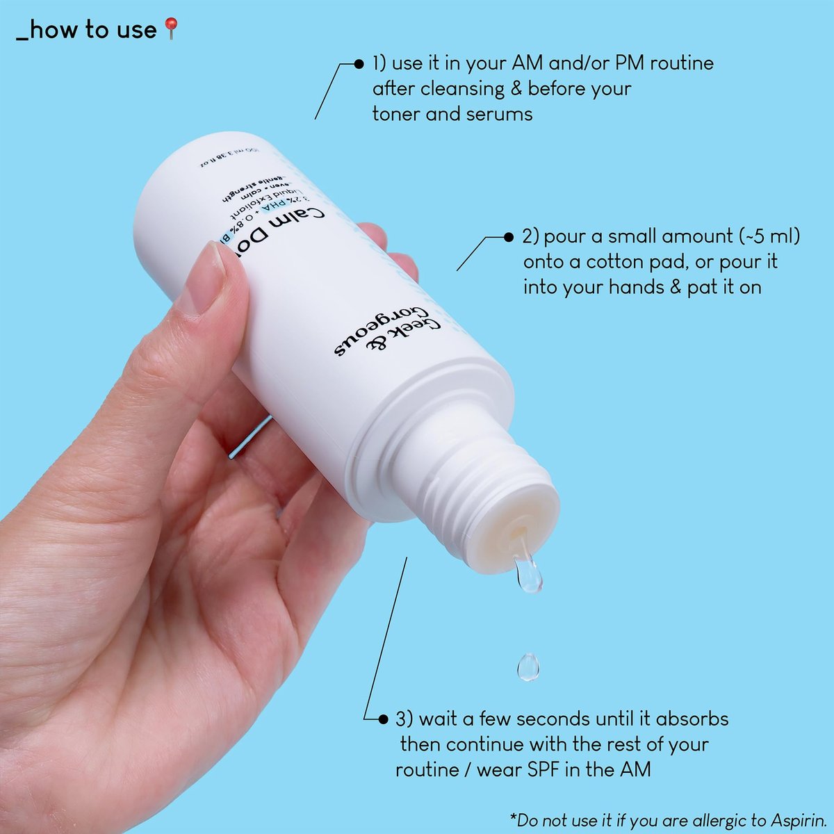 Geek & Gorgeous Calm Down 4% PHA + BHA Liquid 100ml - Gentle Exfoliating Facial Peel - görsel 3