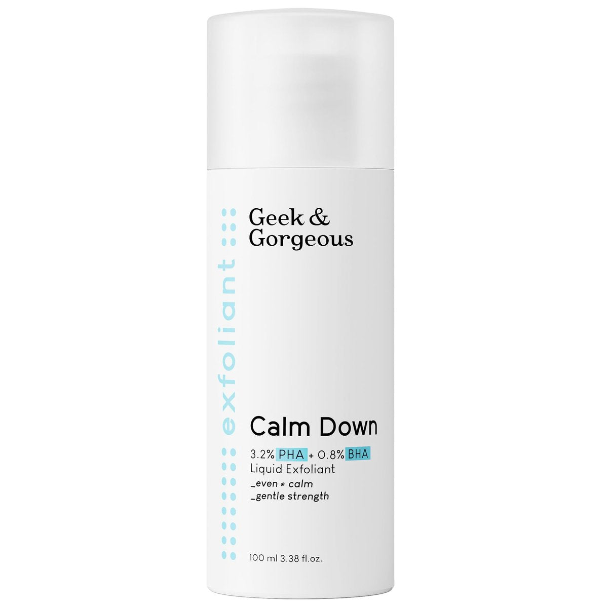 Geek & Gorgeous Calm Down 4% PHA + BHA Liquid 100ml - Gentle Exfoliating Facial Peel - görsel 1