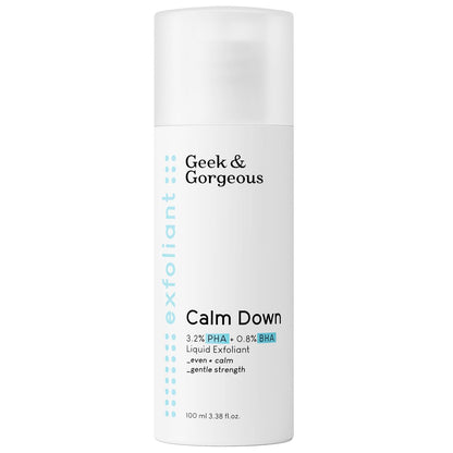 Geek & Gorgeous Calm Down 4% PHA + BHA Liquid 100ml - Gentle Exfoliating Facial Peel