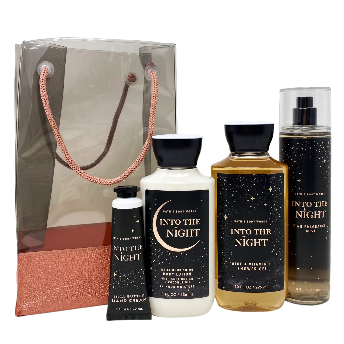 Bath & Body Works Into The Night Gift Bag Set: Body Lotion, Shower Gel, Fine Fragrance Mist & Shea Butter Hand Cream Avelisse