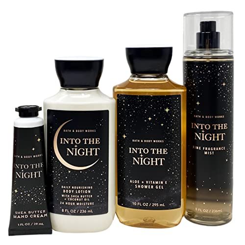Bath & Body Works Into The Night Gift Bag Set: Body Lotion, Shower Gel, Fine Fragrance Mist & Shea Butter Hand Cream Avelisse
