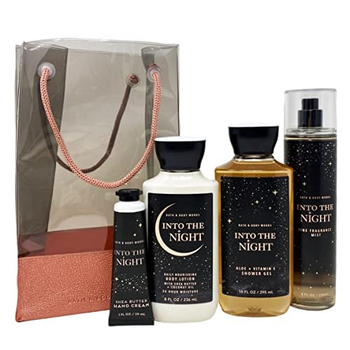 Bath & Body Works Into The Night Gift Bag Set: Body Lotion, Shower Gel, Fine Fragrance Mist & Shea Butter Hand Cream Avelisse