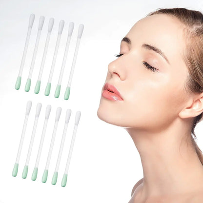 50 Pcs Vitamin E Liquid-Filled Cotton Makeup Remover Swabs - Disposable Precision Corrector Sticks for Eye, Lip, and Eyebrow Makeup Avelisse
