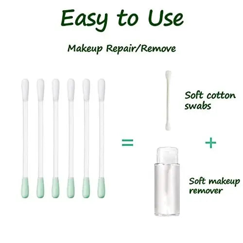 50 Pcs Vitamin E Liquid-Filled Cotton Makeup Remover Swabs - Disposable Precision Corrector Sticks for Eye, Lip, and Eyebrow Makeup Avelisse