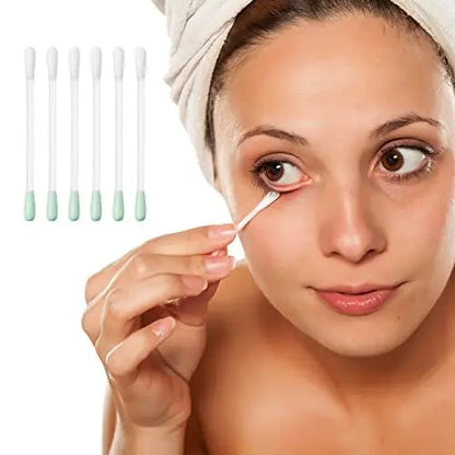 50 Pcs Vitamin E Liquid-Filled Cotton Makeup Remover Swabs - Disposable Precision Corrector Sticks for Eye, Lip, and Eyebrow Makeup Avelisse
