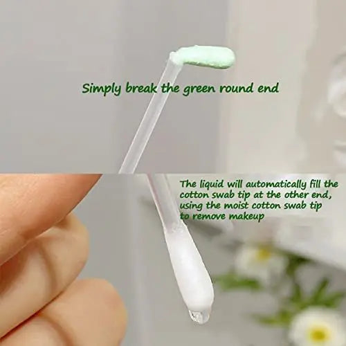 50 Pcs Vitamin E Liquid-Filled Cotton Makeup Remover Swabs - Disposable Precision Corrector Sticks for Eye, Lip, and Eyebrow Makeup Avelisse