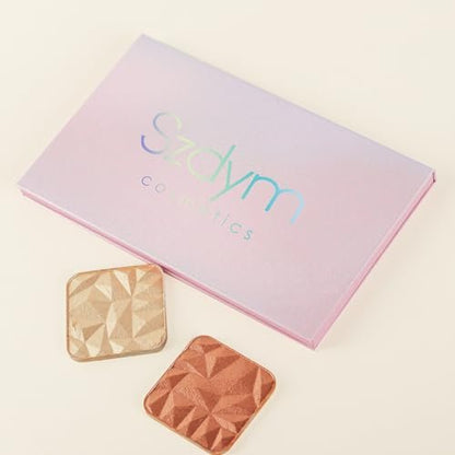 SZDYM Pink Empty Magnetic Palette with Mirror – Customizable Cute Makeup Palette for Eyeshadows, Blush, Lipstick, and Highlighters