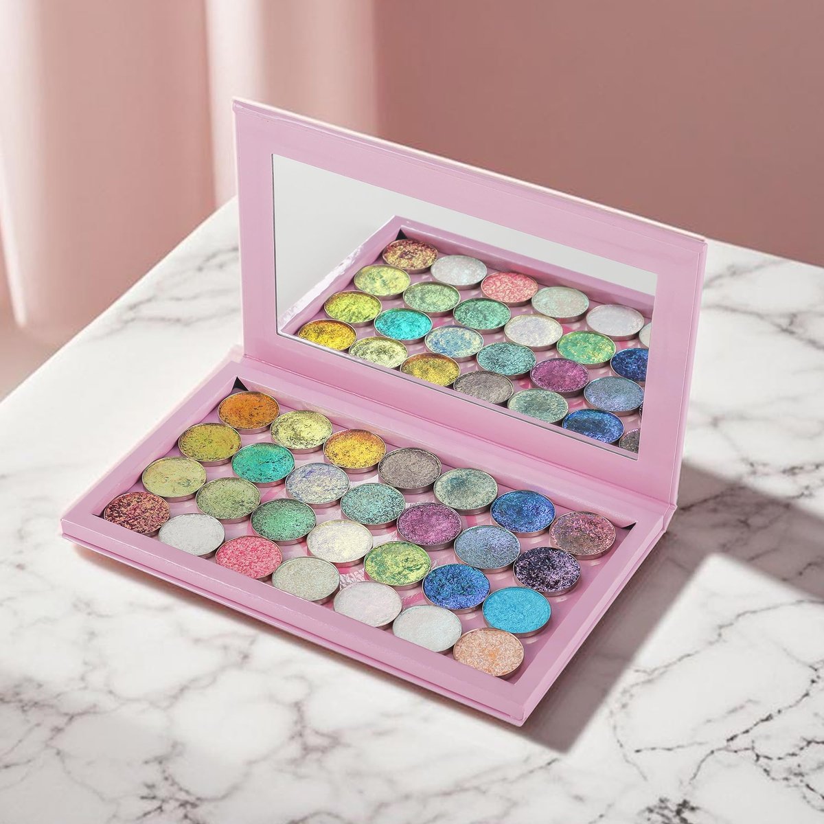 SZDYM Pink Empty Magnetic Palette with Mirror – Customizable Cute Makeup Palette for Eyeshadows, Blush, Lipstick, and Highlighters - görsel 11