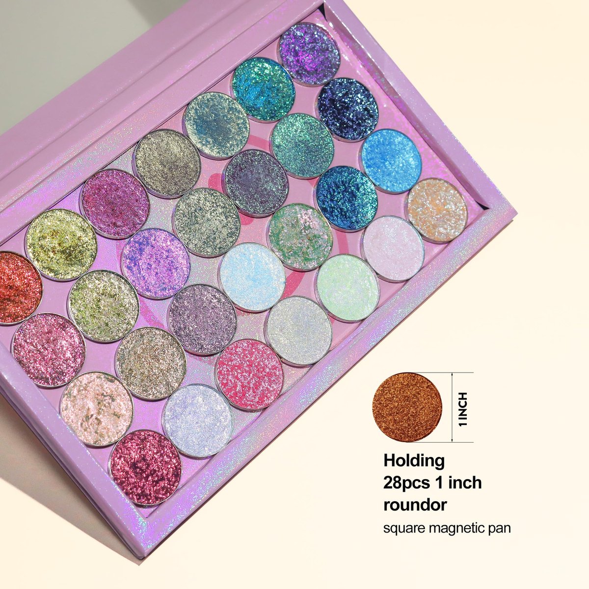 SZDYM Pink Empty Magnetic Palette with Mirror – Customizable Cute Makeup Palette for Eyeshadows, Blush, Lipstick, and Highlighters - görsel 5