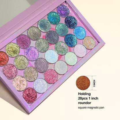 SZDYM Pink Empty Magnetic Palette with Mirror – Customizable Cute Makeup Palette for Eyeshadows, Blush, Lipstick, and Highlighters