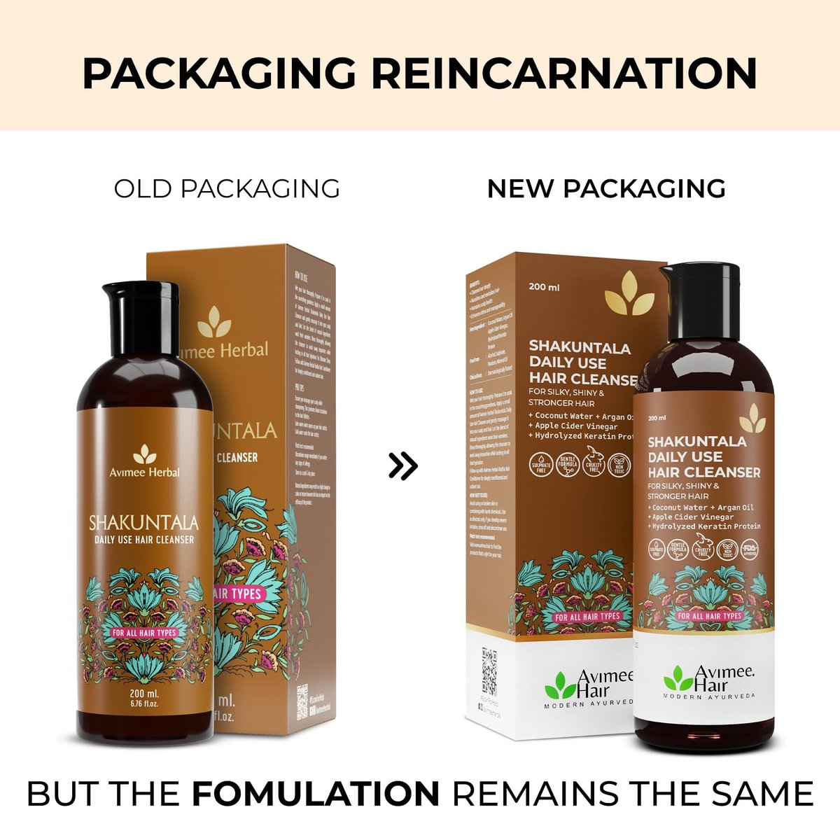 AVIMEE HERBAL Shakuntala Hair Cleanser - SLS & Paraben Free, Reduces Dandruff with Curd & Milk, 200 ml - görsel 3
