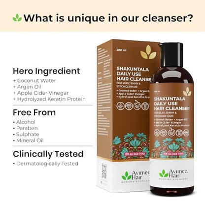 AVIMEE HERBAL Shakuntala Hair Cleanser - SLS & Paraben Free, Reduces Dandruff with Curd & Milk, 200 ml