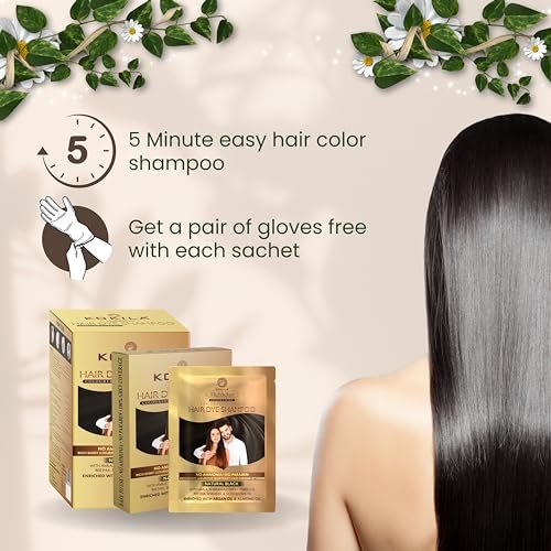 Kokila Unisex Hair Color Shampoo Sachet – Natural Black, No Ammonia, No Paraben, 25ml x 10 Sachets - görsel 10