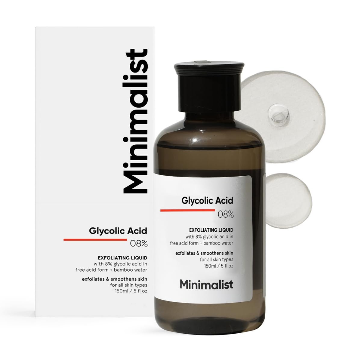 Minimalist Glycolic Acid 8% Exfoliating Toner – Multi-Functional Toner for Face, Body, Underarms & Scalp – Glowing Skin for Women & Men – 5 Fl Oz - görsel 1