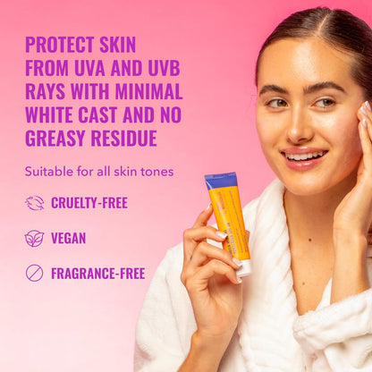 Good Molecules Sheer Mineral Sunscreen SPF 30 - Minimal White Cast, Zinc Oxide, Hyaluronic Acid, UVA/UVB Protection, Reef-Safe, 1.7 oz