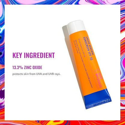Good Molecules Sheer Mineral Sunscreen SPF 30 - Minimal White Cast, Zinc Oxide, Hyaluronic Acid, UVA/UVB Protection, Reef-Safe, 1.7 oz