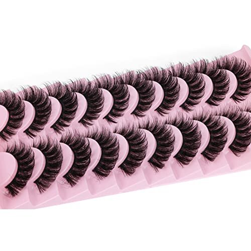 Wispy Mink Lashes 18mm Strip Lashes Natural Look Fake Eyelashes Curly Soft Cat Eye Lash Pack 10 Pairs by EYDEVRO - görsel 16