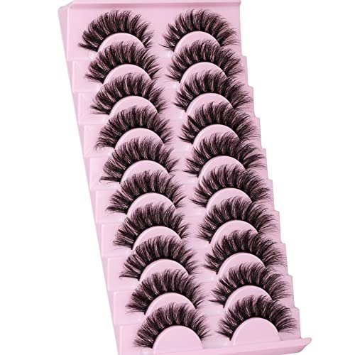 Wispy Mink Lashes 18mm Strip Lashes Natural Look Fake Eyelashes Curly Soft Cat Eye Lash Pack 10 Pairs by EYDEVRO - görsel 10