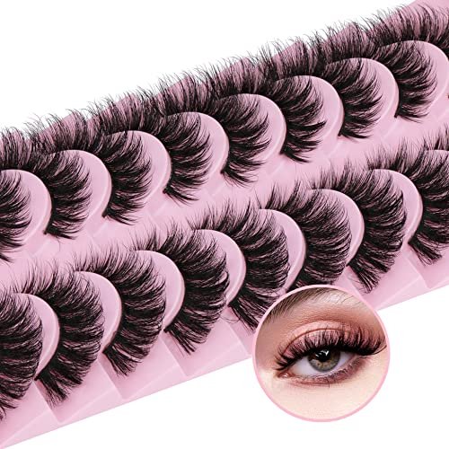 Wispy Mink Lashes 18mm Strip Lashes Natural Look Fake Eyelashes Curly Soft Cat Eye Lash Pack 10 Pairs by EYDEVRO - görsel 2