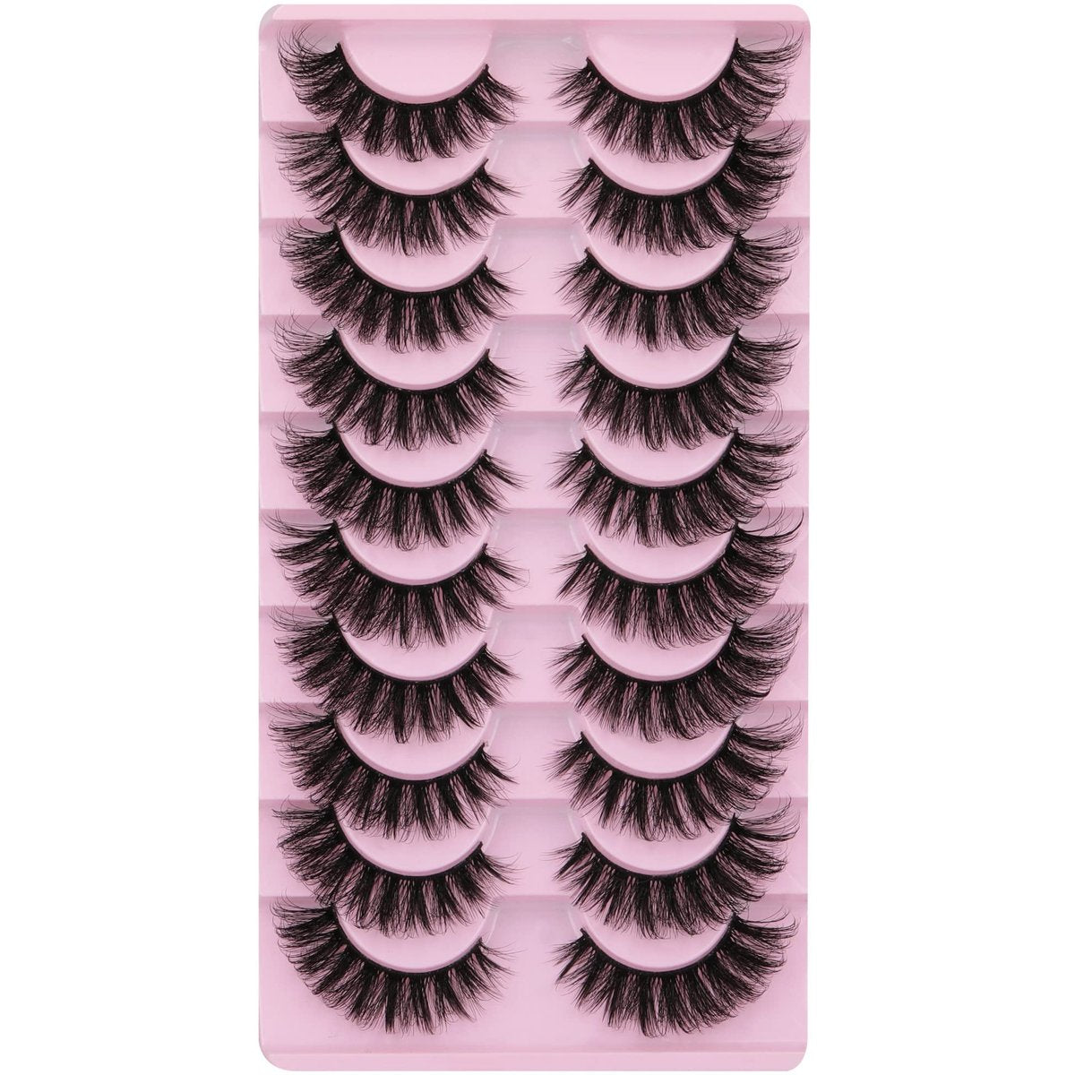 Wispy Mink Lashes 18mm Strip Lashes Natural Look Fake Eyelashes Curly Soft Cat Eye Lash Pack 10 Pairs by EYDEVRO - görsel 7