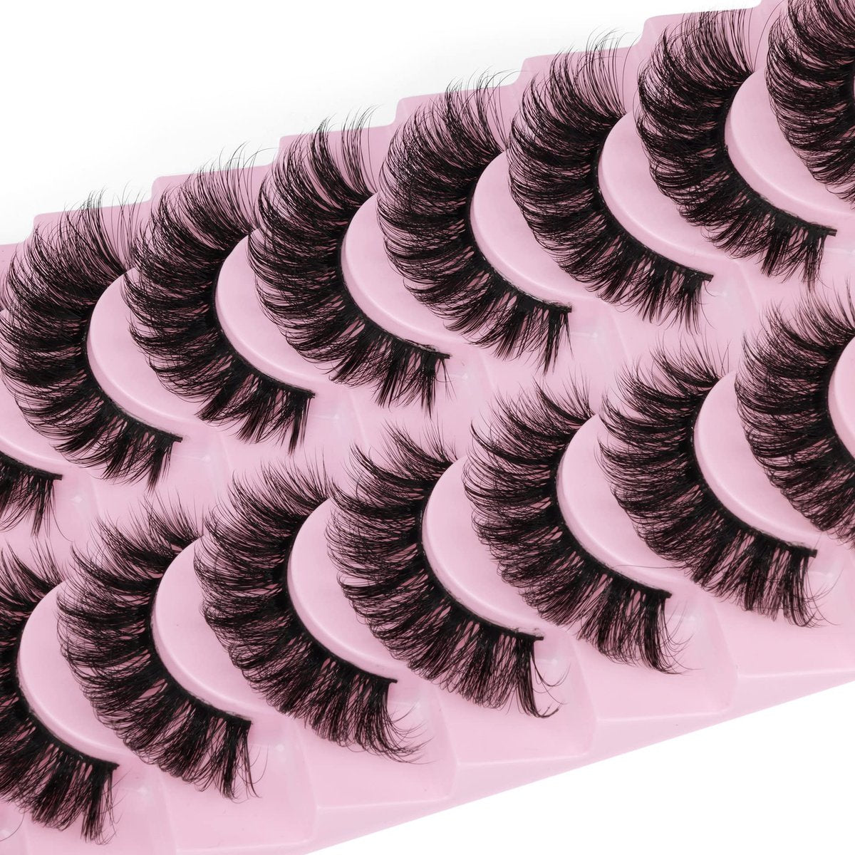 Wispy Mink Lashes 18mm Strip Lashes Natural Look Fake Eyelashes Curly Soft Cat Eye Lash Pack 10 Pairs by EYDEVRO - görsel 11