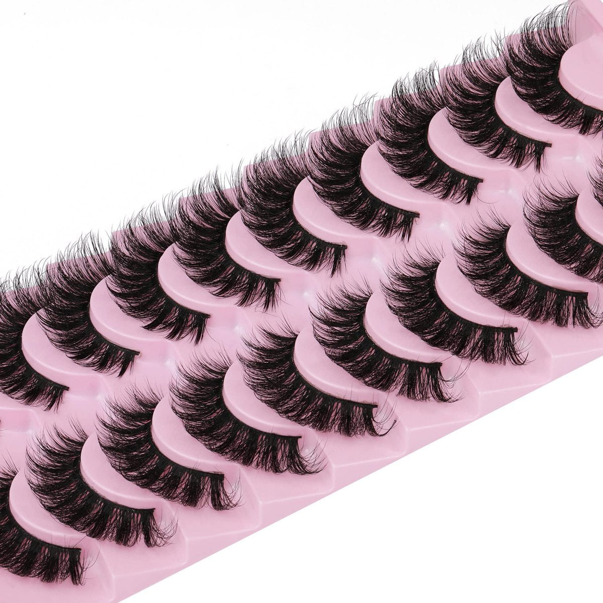 Wispy Mink Lashes 18mm Strip Lashes Natural Look Fake Eyelashes Curly Soft Cat Eye Lash Pack 10 Pairs by EYDEVRO - görsel 5