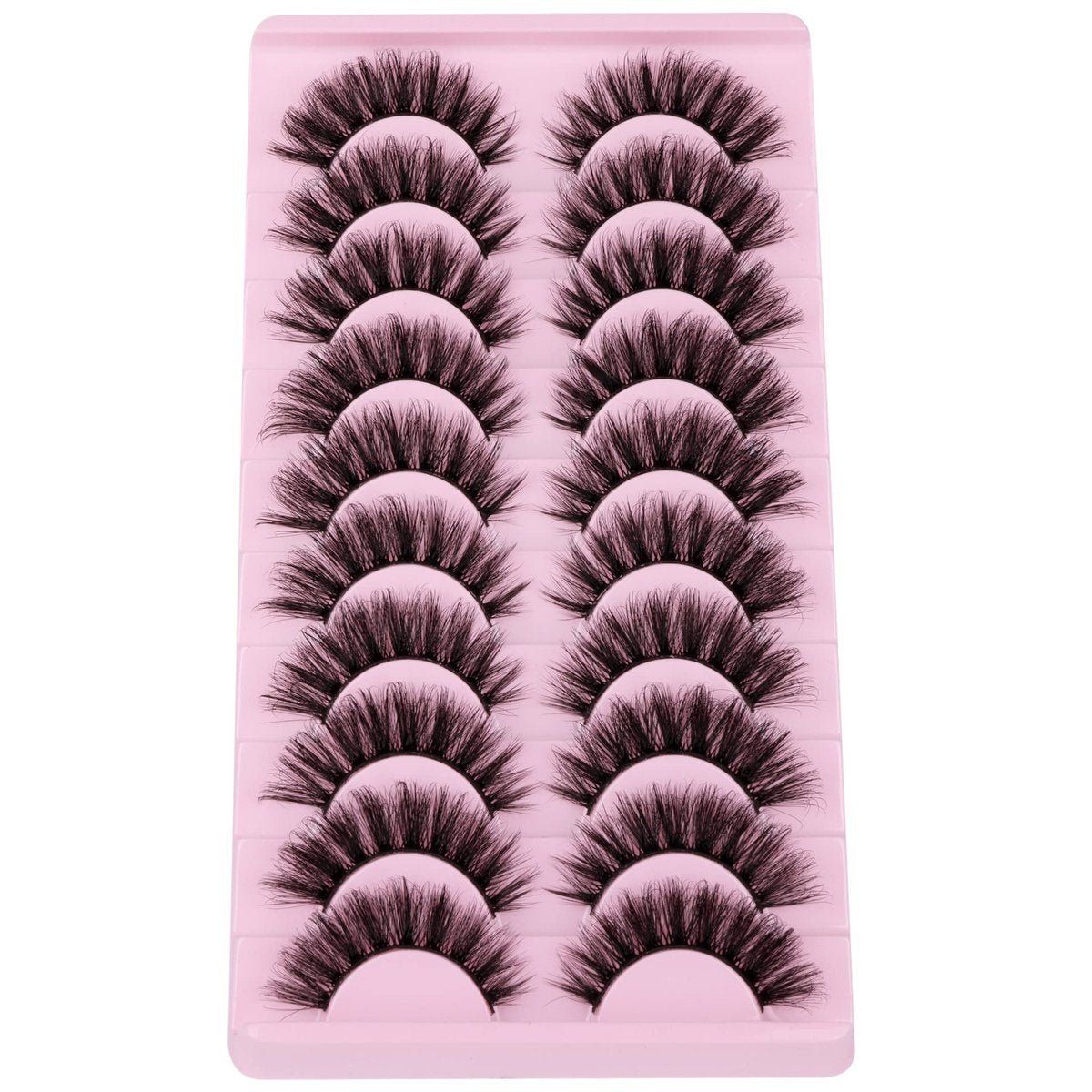 Wispy Mink Lashes 18mm Strip Lashes Natural Look Fake Eyelashes Curly Soft Cat Eye Lash Pack 10 Pairs by EYDEVRO - görsel 13