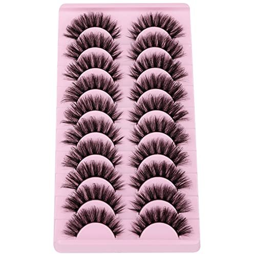 Wispy Mink Lashes 18mm Strip Lashes Natural Look Fake Eyelashes Curly Soft Cat Eye Lash Pack 10 Pairs by EYDEVRO - görsel 14