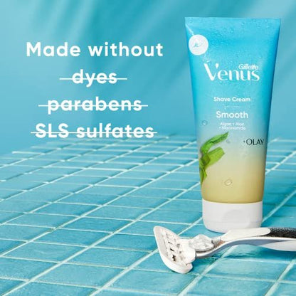 Gillette Venus Smooth & Olay Shaving Cream for Women, 6 oz (3-Pack) Avelisse