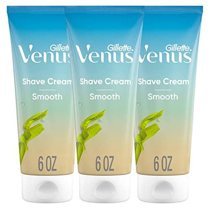 Gillette Venus Smooth & Olay Shaving Cream for Women, 6 oz (3-Pack) Avelisse