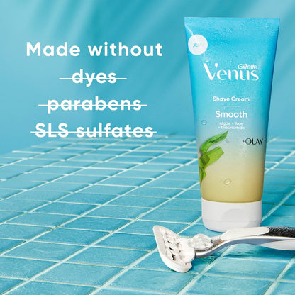 Gillette Venus Smooth & Olay Shaving Cream for Women, 6 oz (3-Pack) Avelisse