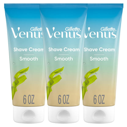 Gillette Venus Smooth & Olay Shaving Cream for Women, 6 oz (3-Pack) Avelisse