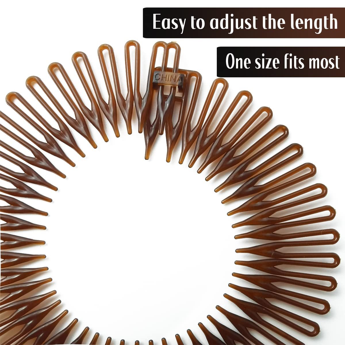 GXXMEI Flexible Plastic Circle Tooth Headbands - 20 Pack Hair Wrap Holders for Women, Girls and Sports - görsel 5