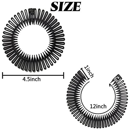 GXXMEI Flexible Plastic Circle Tooth Headbands - 20 Pack Hair Wrap Holders for Women, Girls and Sports - görsel 4