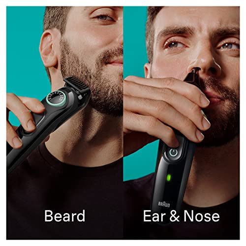 Braun All-In-One Style Kit Series 3 3450, 5-in-1 Trimmer for Men, Ultra-Sharp Blade, 40 Length Settings, Washable, Black Avelisse