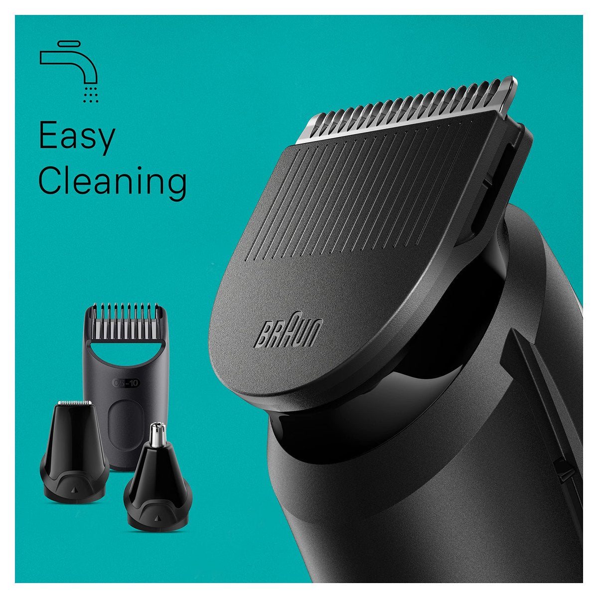 Braun All-In-One Style Kit Series 3 3450, 5-in-1 Trimmer for Men, Ultra-Sharp Blade, 40 Length Settings, Washable, Black Avelisse