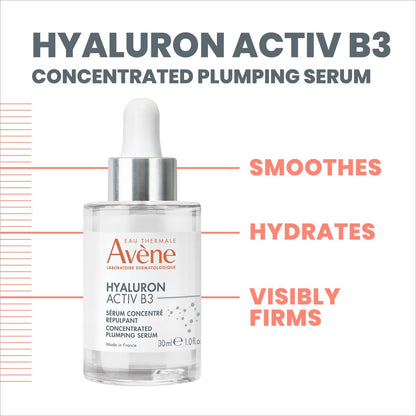 Avène Hyaluron ACTIV B3 Concentrated Plumping Serum with Niacinamide and Hyaluronic Acid, 1 oz Avelisse