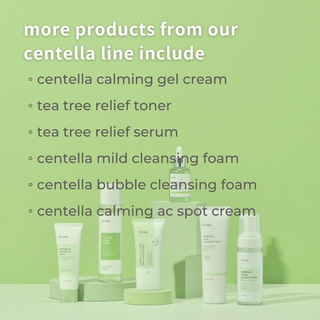 IUNIK Centella Calming Moisture Daily Sunscreen SPF 50+ PA++++ - Matte Finish, No White Cast, for Dry, Oily, Sensitive Skin, Vegan Korean Skincare (Pack of 2) Avelisse