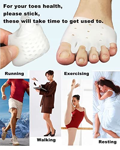 Golbylicc 4 Pairs Metatarsal Gel Pads Toe Spacers Separators for Bunions, Hammertoe Corrector & Forefoot Pads - Women Men Foot Pain Relief - görsel 12