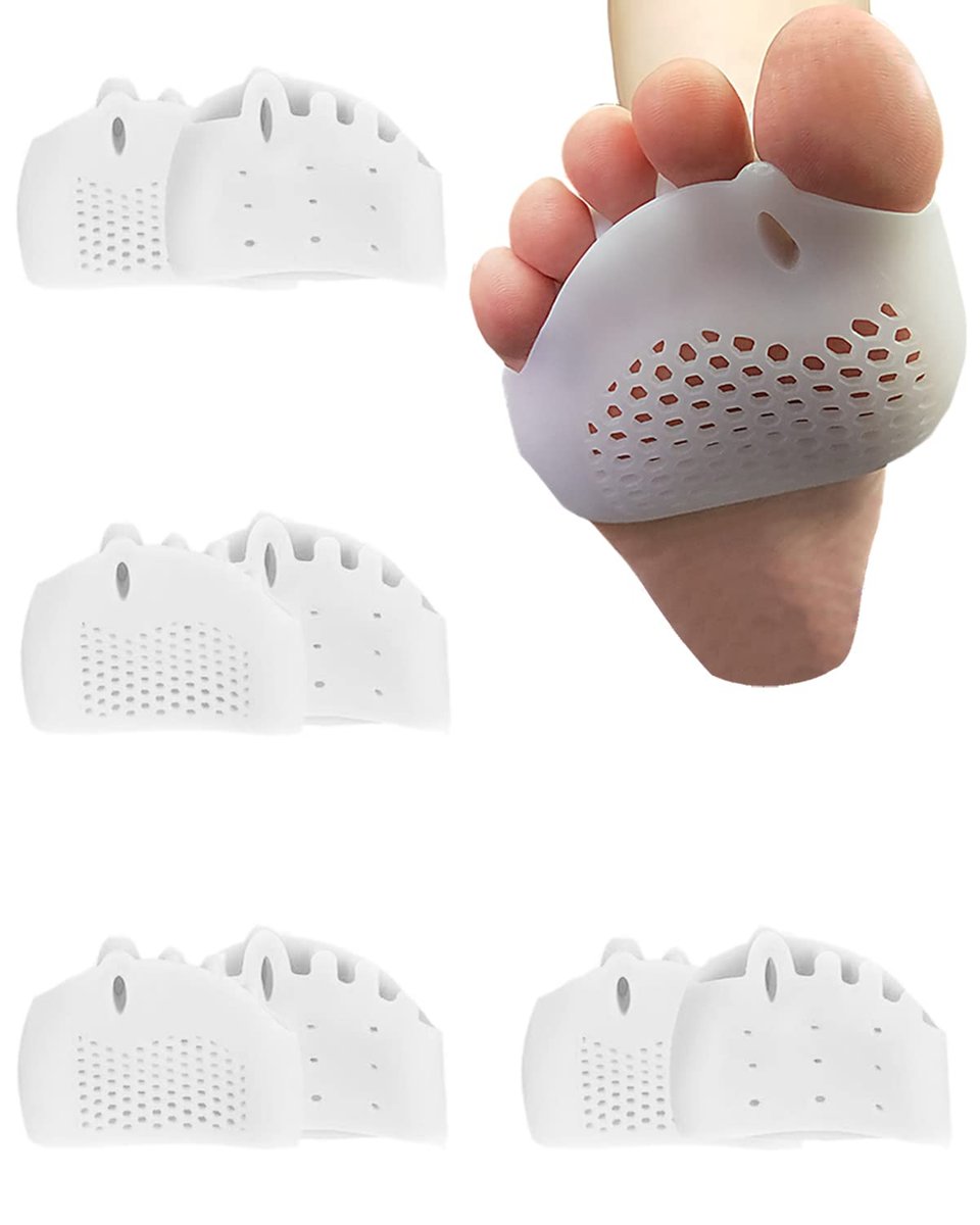 Golbylicc 4 Pairs Metatarsal Gel Pads Toe Spacers Separators for Bunions, Hammertoe Corrector & Forefoot Pads - Women Men Foot Pain Relief - görsel 1