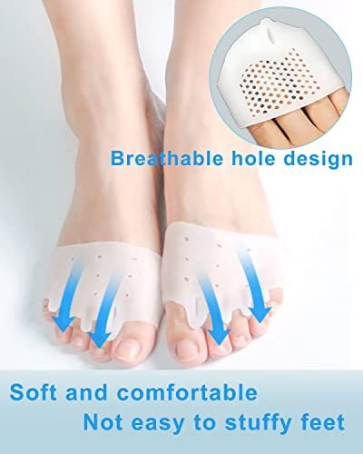 Golbylicc 4 Pairs Metatarsal Gel Pads Toe Spacers Separators for Bunions, Hammertoe Corrector & Forefoot Pads - Women Men Foot Pain Relief - görsel 8